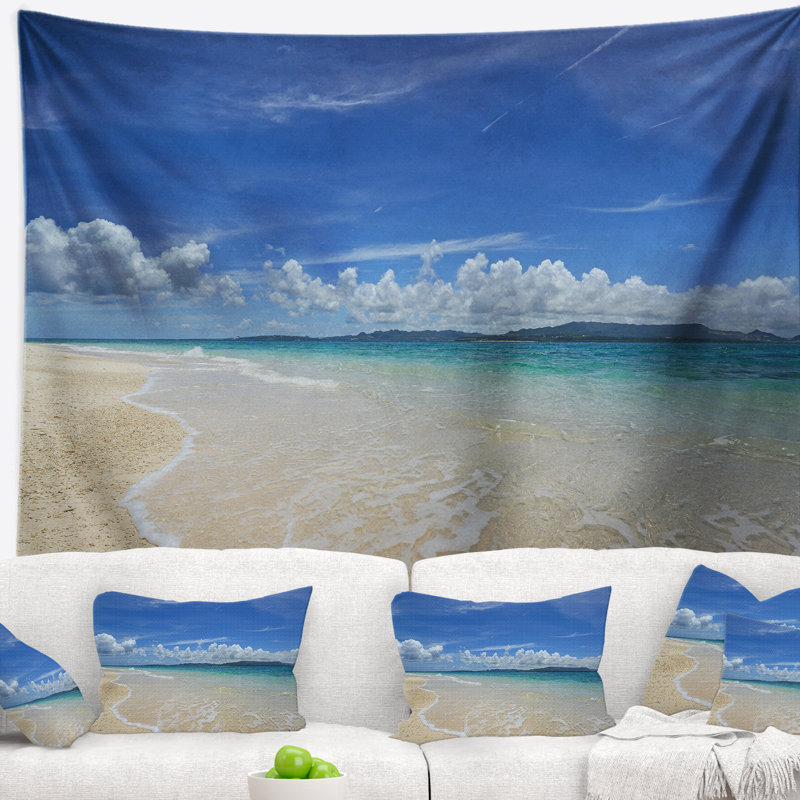 Tapisserie «Seascape Gorgeous Beach in Summertime», H 32 po x l 39 po