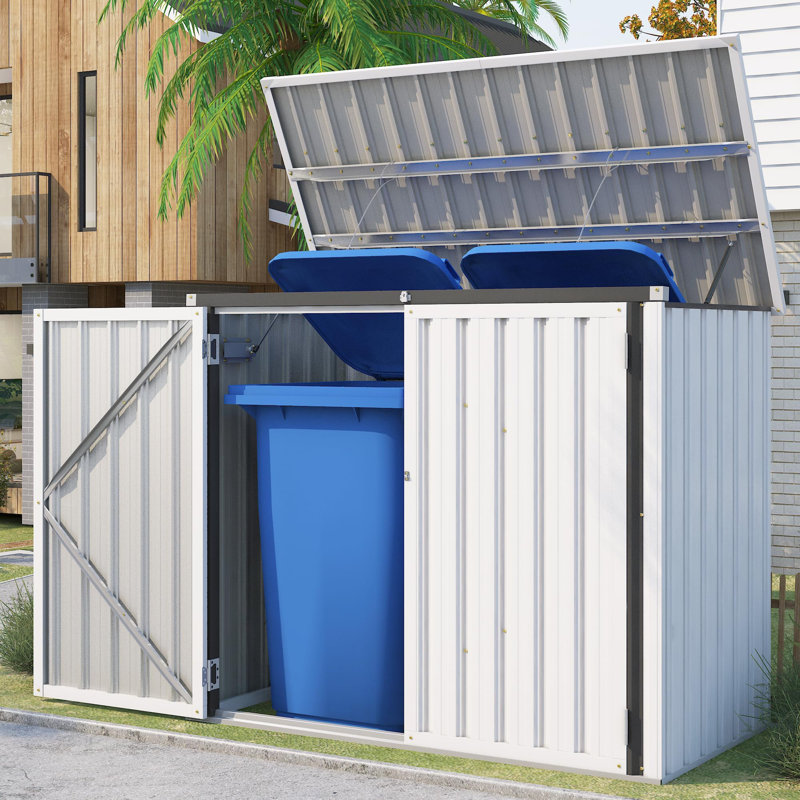Outdoor Waterproof 5 ft. W x 3 ft. D Metal Flat Storage Shed, White
