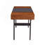 Bureau d'écriture - Tiroir frontal double et frontal - Structure en acier enduit gris - Acajou