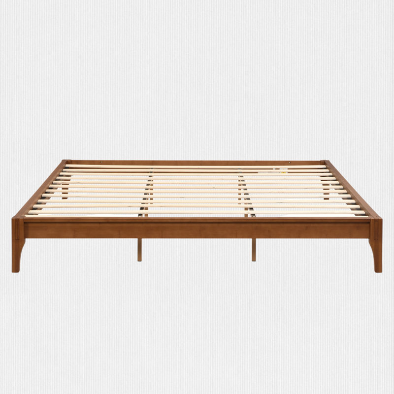 Bamboo Wood Platform Bed Frame, King, Brown
