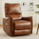 Fauteuil inclinable électrique pivotant en similicuir l 32,3 po Hjalti