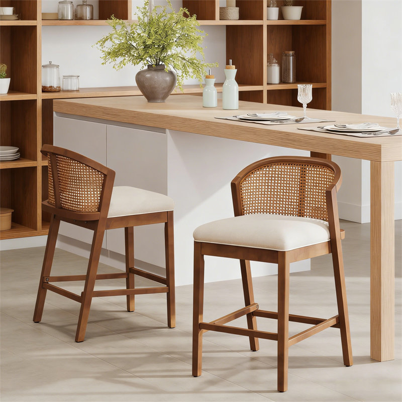 Ensemble de 2 tabourets de comptoir Tatti, Brun