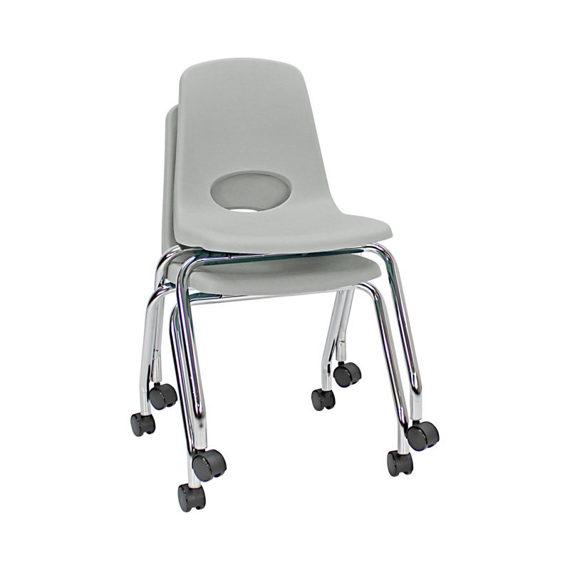 Chaise mobile 18 "avec roulettes, Gris clair