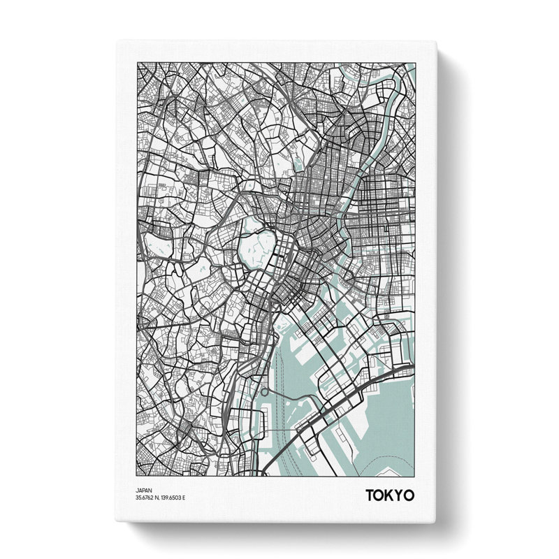 Map Tokyo Japan - Wrapped Canvas, 91cm H x 60cm W x 3cm D