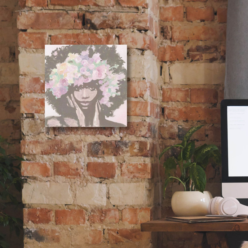 «Epic Graffiti» «Floral Crown 1» par Stellar Design Studio, art mural sur toile, 12 po x 12 po, H 12 po x l 12 po