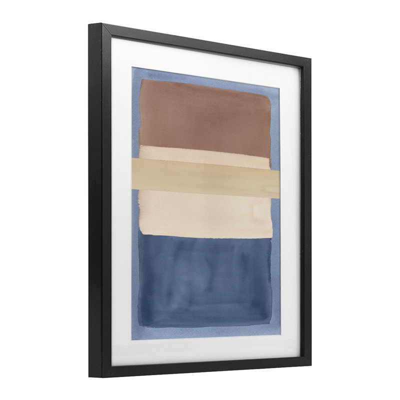 «Fun with Blue», reproduction encadrée sous verre, par Nina Jacobs, Cadre noir minuit, H 16 po x l 13 po
