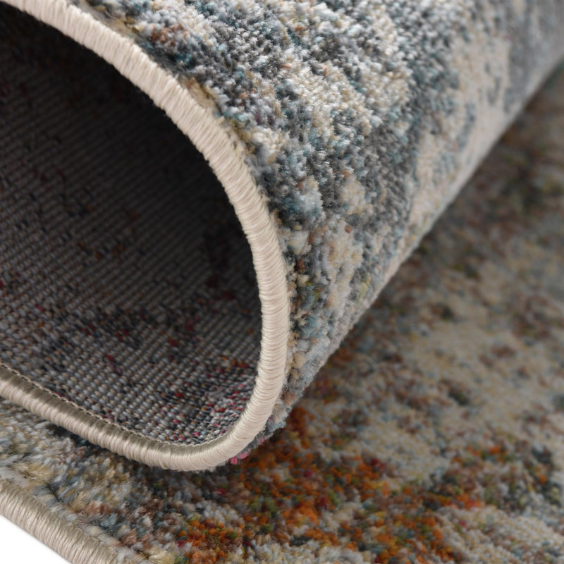 Tapis contemporain Mulvihill couleur crème, Ovale 5 pi x 8 pi