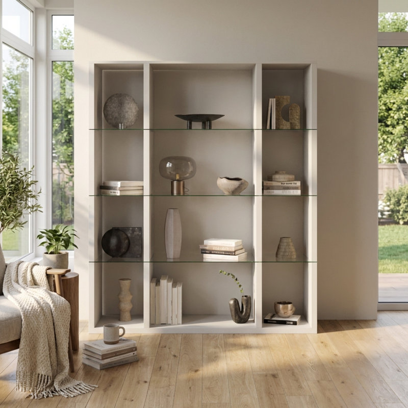 Catino 59.1" Bookcase with Matte Finish, White