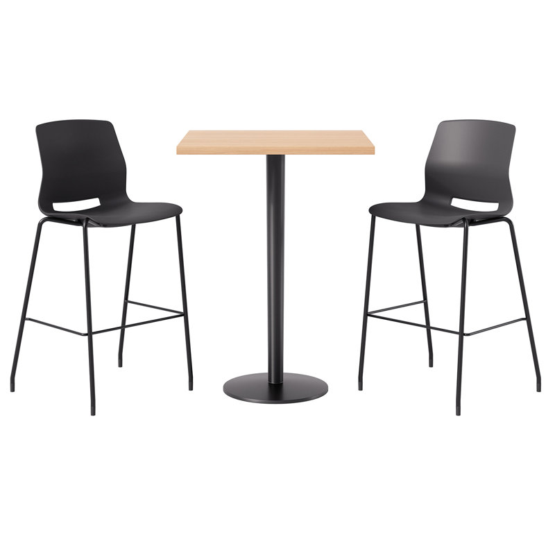 Ensemble de salle à manger à hauteur de bar pour 2 personnes, Érable, Noir