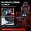 Fauteuil de jeu ergonomique inclinable en similicuir, pivotant et jeu vidéo de massage avec repose-pieds-482003454-524188305