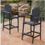 Tabourets de bar d'extérieur en bois d'acacia Adirondack, gris foncé
