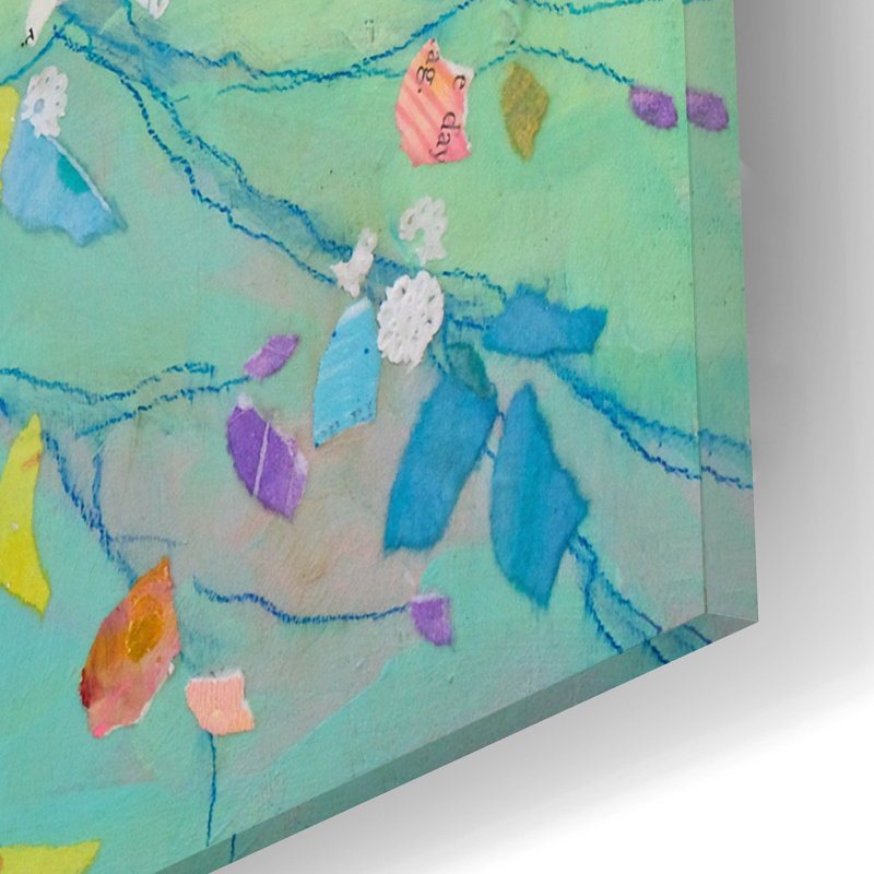 «Birds and Branches 2» par St. Hilaire Elizabeth, art mural en verre acrylique, H 12 po x l 16 po x P 0,13 po