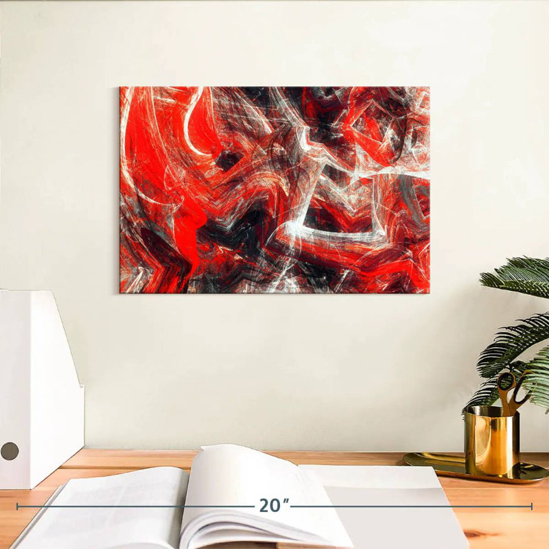 Avery Red Revolt Dynamic Abstract, 8" H x 12" W