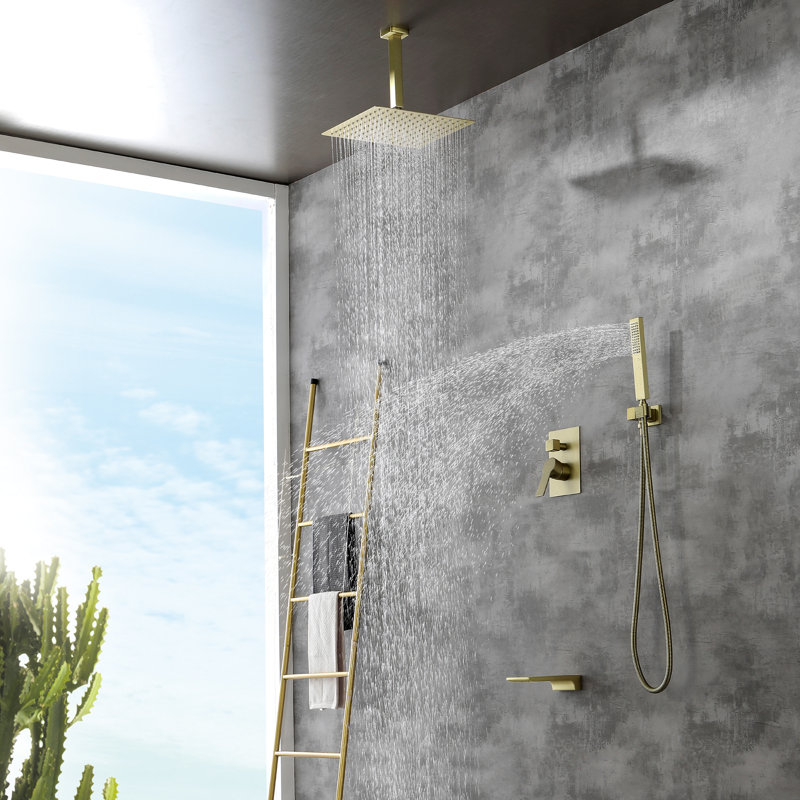 All-In-One Kit with Rough in-Valve, Brushed Gold
