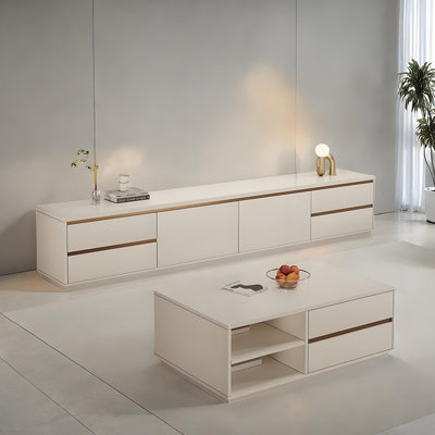 Modern Minimalist Coffee Table and TV Stand Set