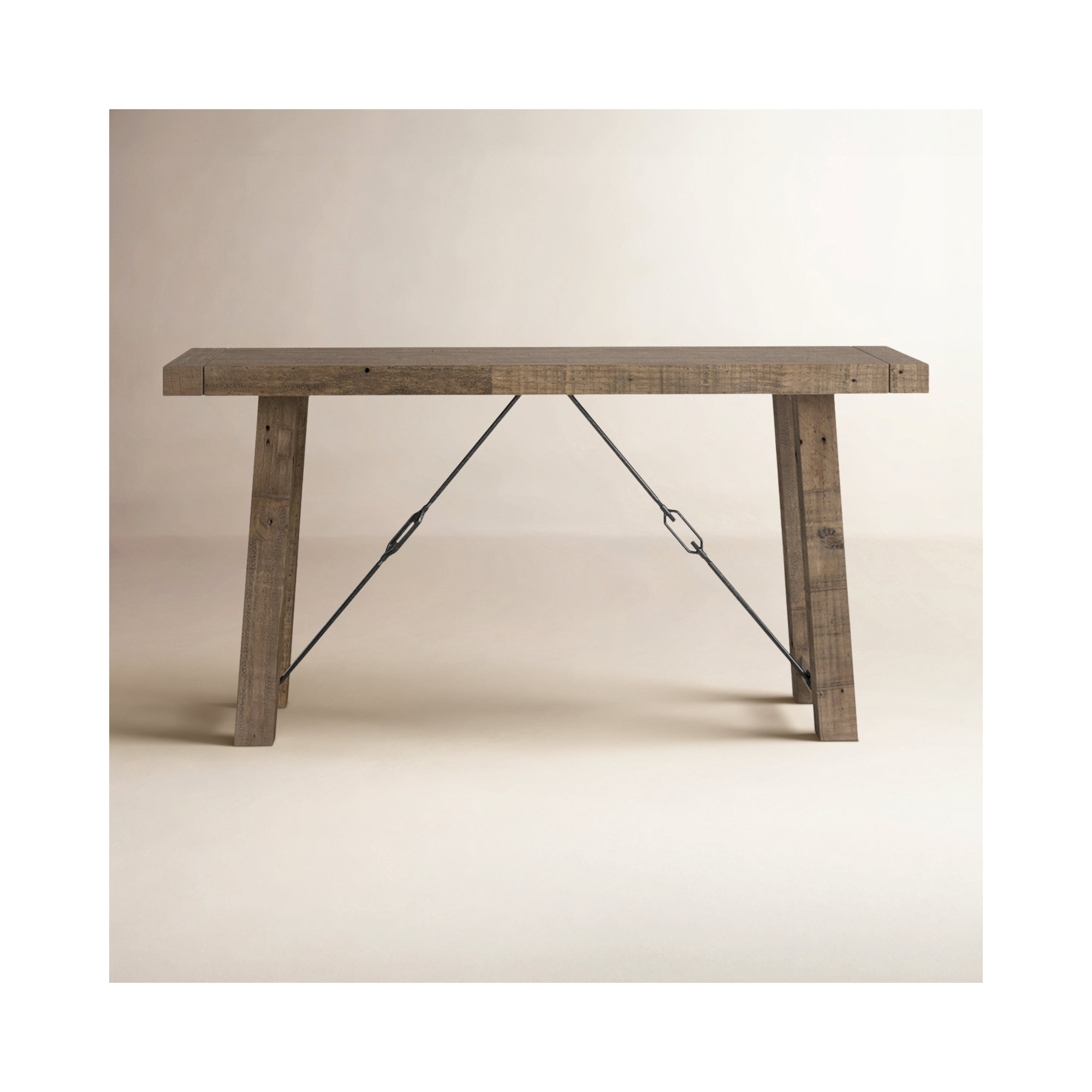 Edelen 60" Solid Wood Console Table, Distressed Brown