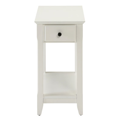 Table d'appoint blanche avec options de rangement - polyvalente et fonctionnelle