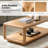 Arved 47.2"W Modern Solid Wood Coffee Table with Open Base-1237803823