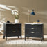 Ensemble de 2 tables de chevet modernes à plateau en marbre Burdine