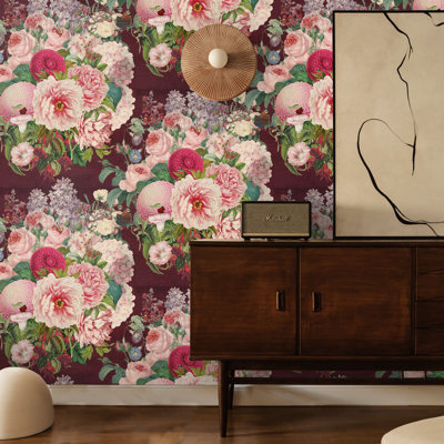 Cevilla Dark Velvet Floral Wallpaper