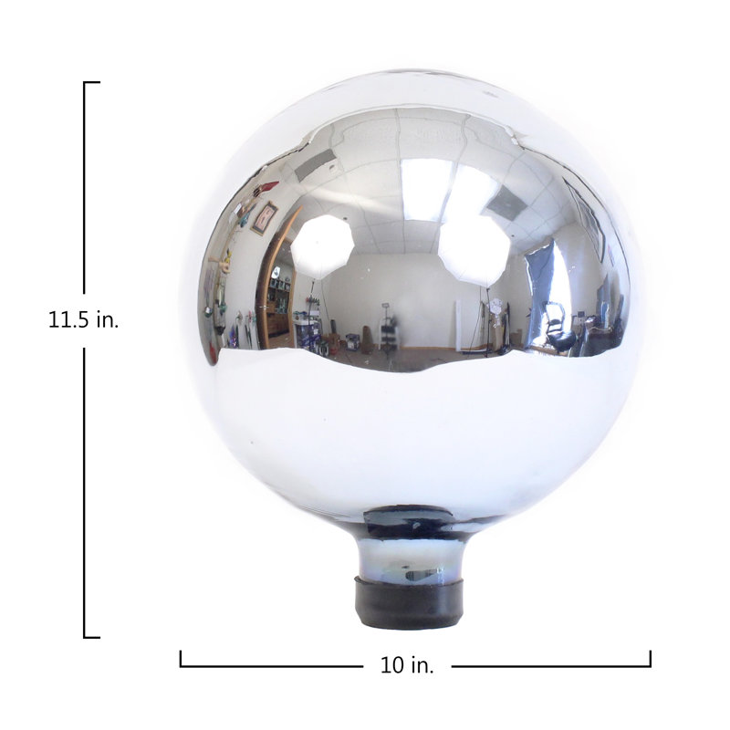 Boule de regard argentée 10 po, Argent