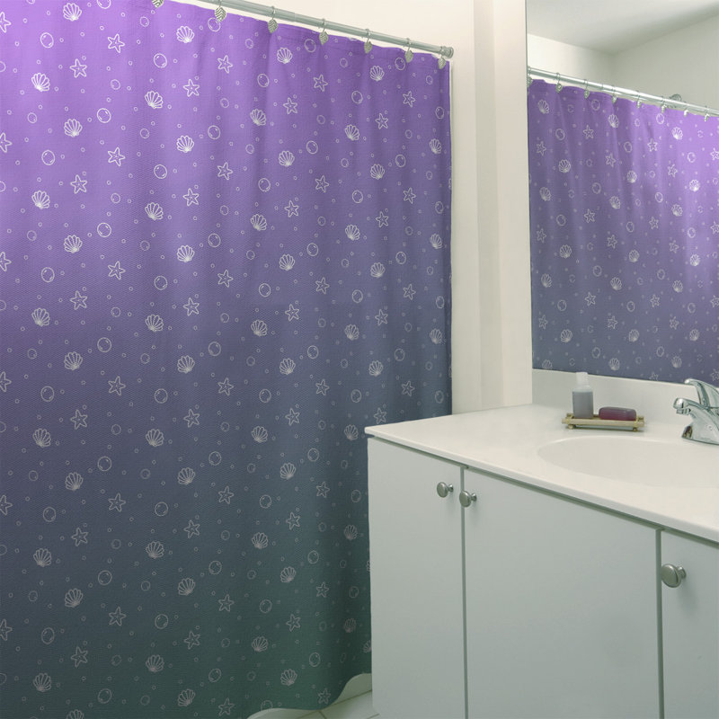 Rideau de douche Seashell, Mauve/vert