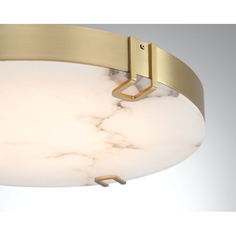 Noga, plafonnier encastré, albâtre, Doré, H 2,25 po x l 22 po x P 22 po