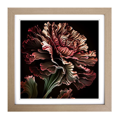 Carnation Flower Abstract Art - Framed Print