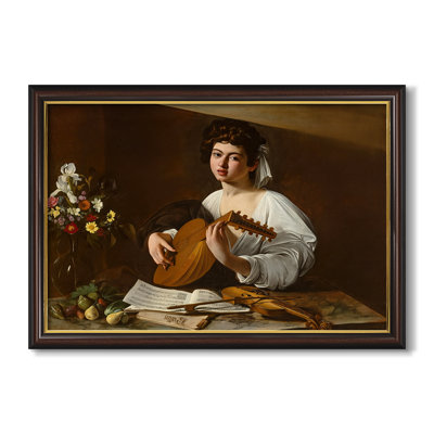 Le joueur de luth (version Hermitage), v. 1596-Caravage - Toile avec cadre sur mesure
