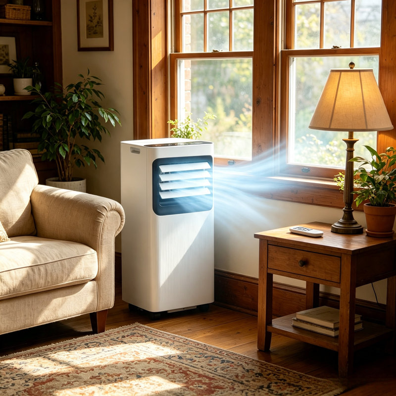 Climatiseurs portatifs 8 000 BTU 3-en-1 Froid / Ventilateur / Déshumidificateur, 450 pieds carrés Couverture en pi, télécommande + DEL, sommeil et minuterie 24H pour le lit / le salon