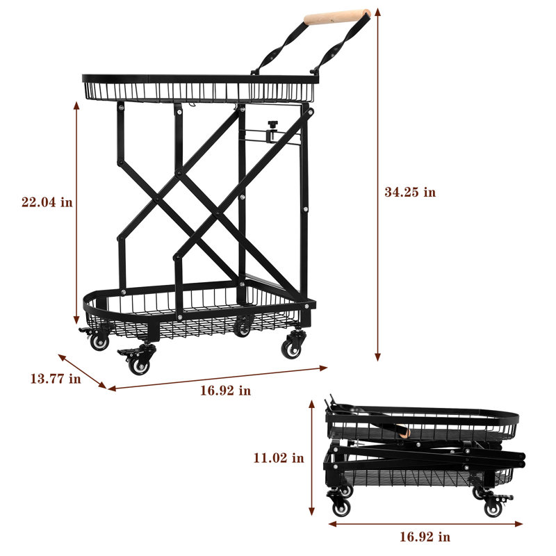 Chariot utilitaire roulant à 2 niveaux