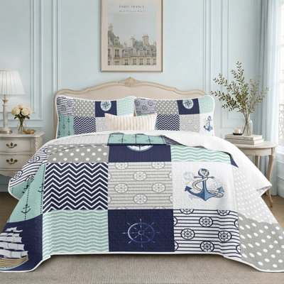 3 Pieces Full/queen/king Size Quilt Set, Vintage Bedding Coverlet, All Seasons Quilt Cover, Rustic Quilted Blanket Bedding Sets With Pillow Shams, Modern Style Thin Comforter, 2 Pieces Twin Quilt Set