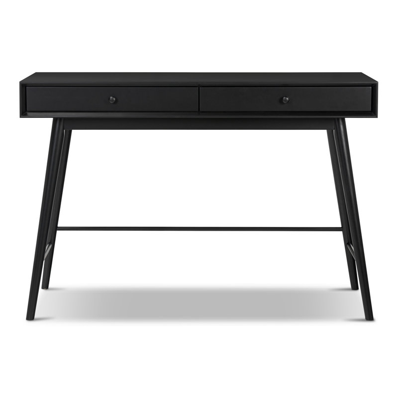 Console de 48 po avec tiroirs de rangement et pieds en bois massif Dorsey, Noir