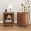 Table de bout ronde en bois 23,5 "avec station de charge-2080006117-2051704646