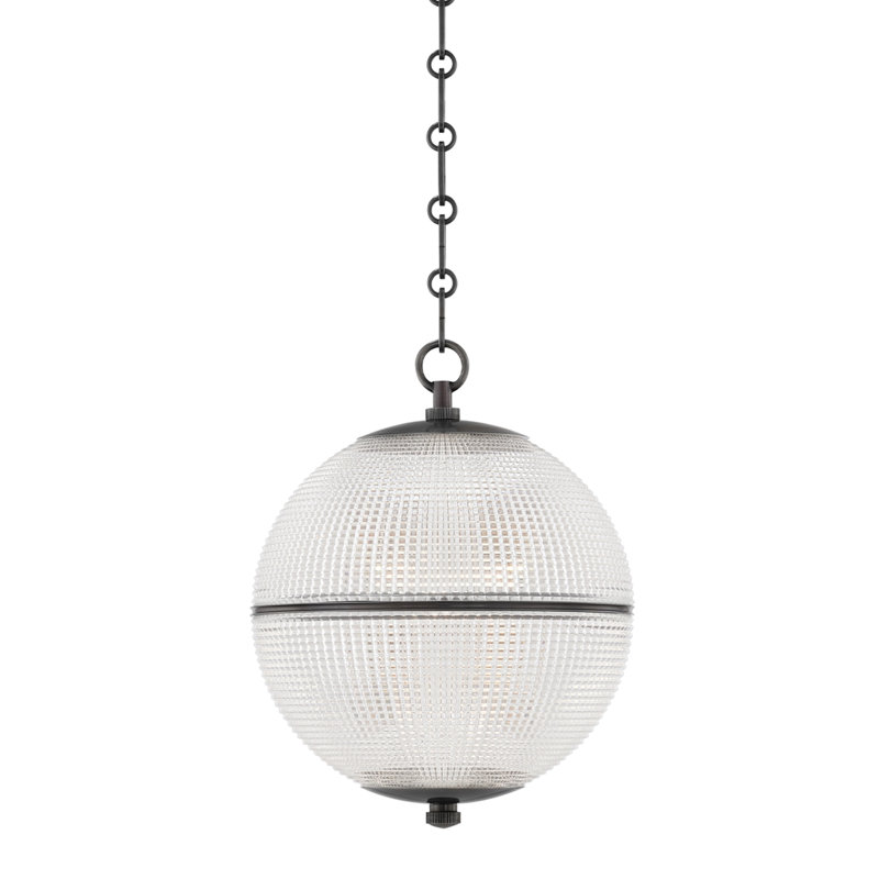 Luminaire suspendu sphère n ° 3 par Mark D. Sikes, H 16,75 po x l 13 po x P 18,25 po, Bronze vieilli
