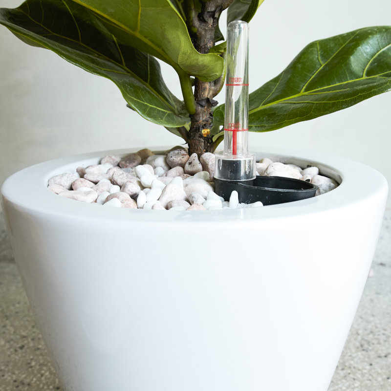 Vilson White Round Cone Self-Watering Planter Pot 2 For Outdoor Enjoyment Time Smart Home, White