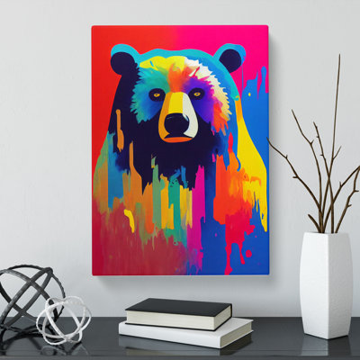 Bear Crayon - Wrapped Canvas