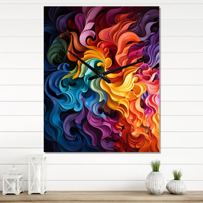 Opt Art Vibrant Illusions II - Très grandes horloges murales modernes