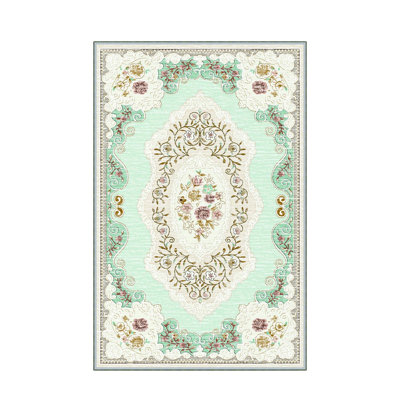 Stylish Woven Carpet, 4 x 6 Feet, 100% Polyester | Antibacterial, 3D Digital Printing, Non-Slip PVC Felt Dot Underside | Machine Washable, 0.4 in Pile Height, Perfect for Living Room & Bedroom Decor