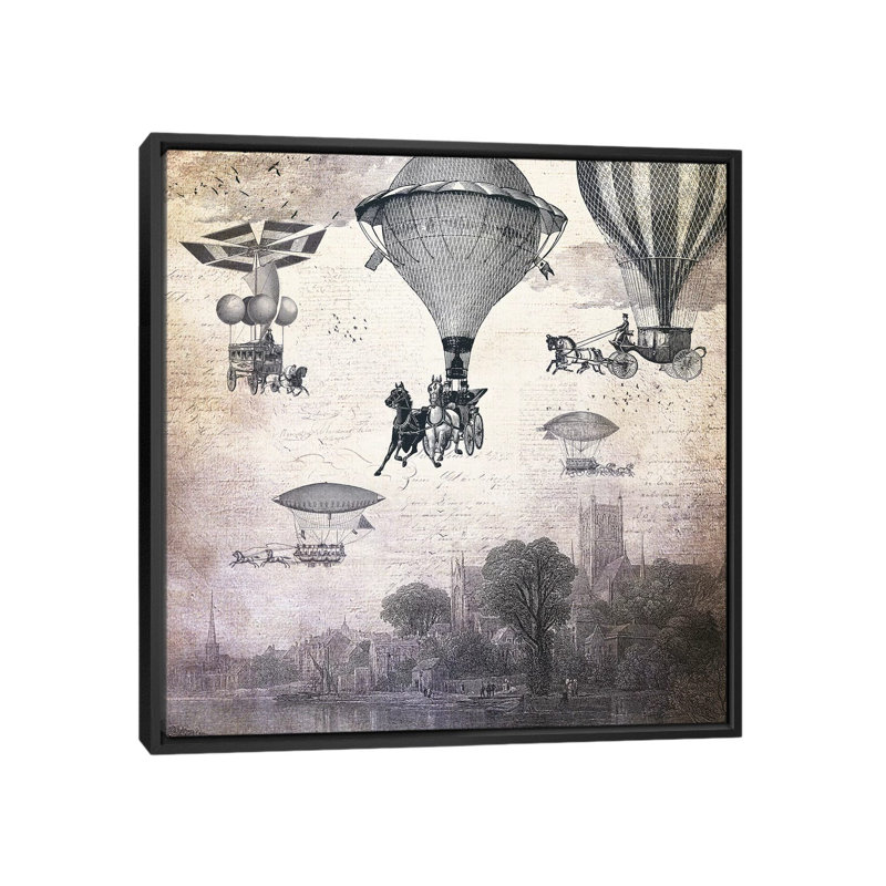 «Carrilloons Over The City», impression sur toile, H 18 po x l 18 po x P 1,5 po, Toile avec cadre noir, Pas de tapis