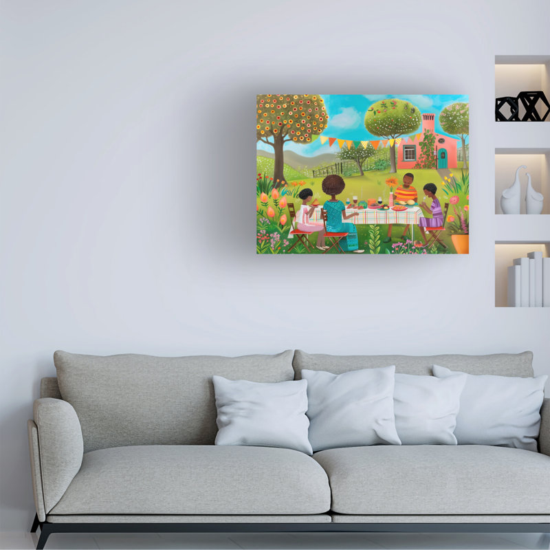 "Pique-nique dans le jardin de l'harmonie", H 14 po x l 19 po