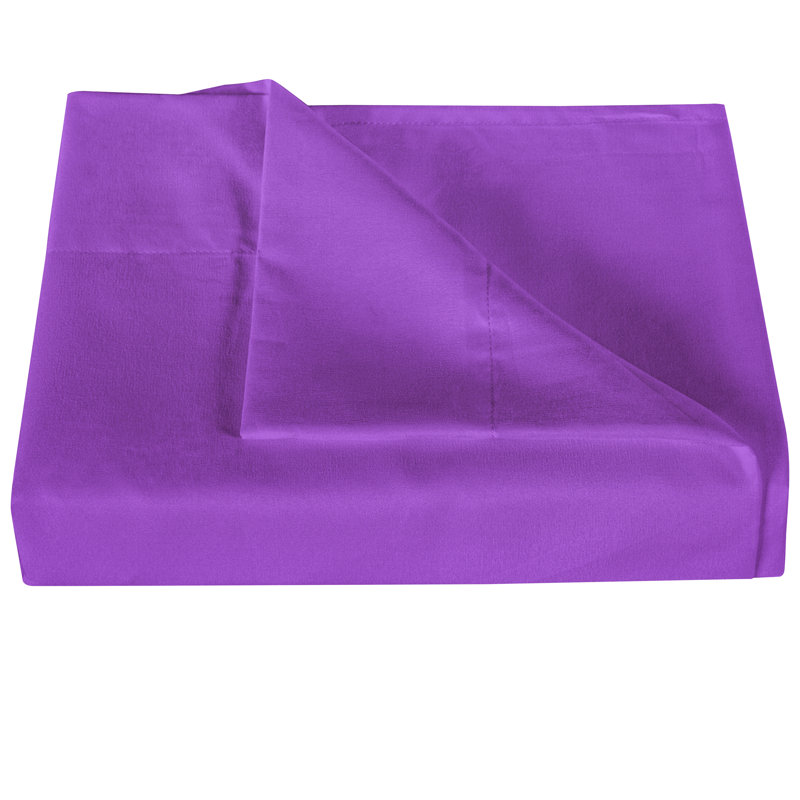 Drap plat en microfibre , Mauve, Drap plat de taille double