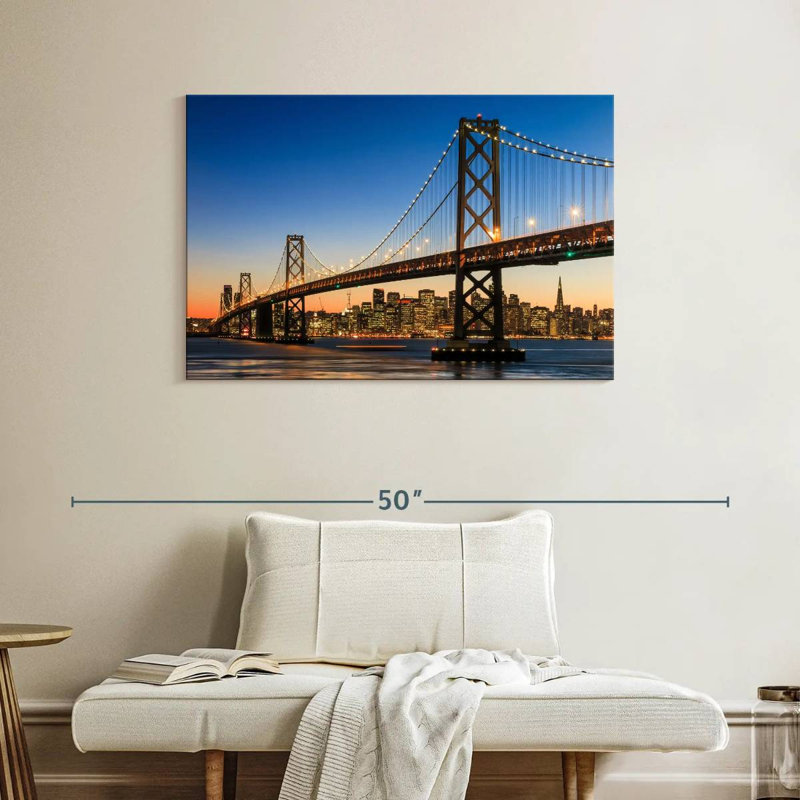Lilie Bay Bridge Sunset Lights, 26" H x 39" W