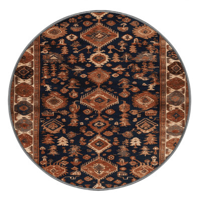 Machine Washable Turkish Brown Area Rug
