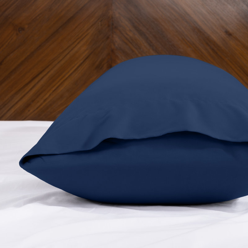 Fermeture de l'enveloppe du coussin en microfibre, Bleu foncé