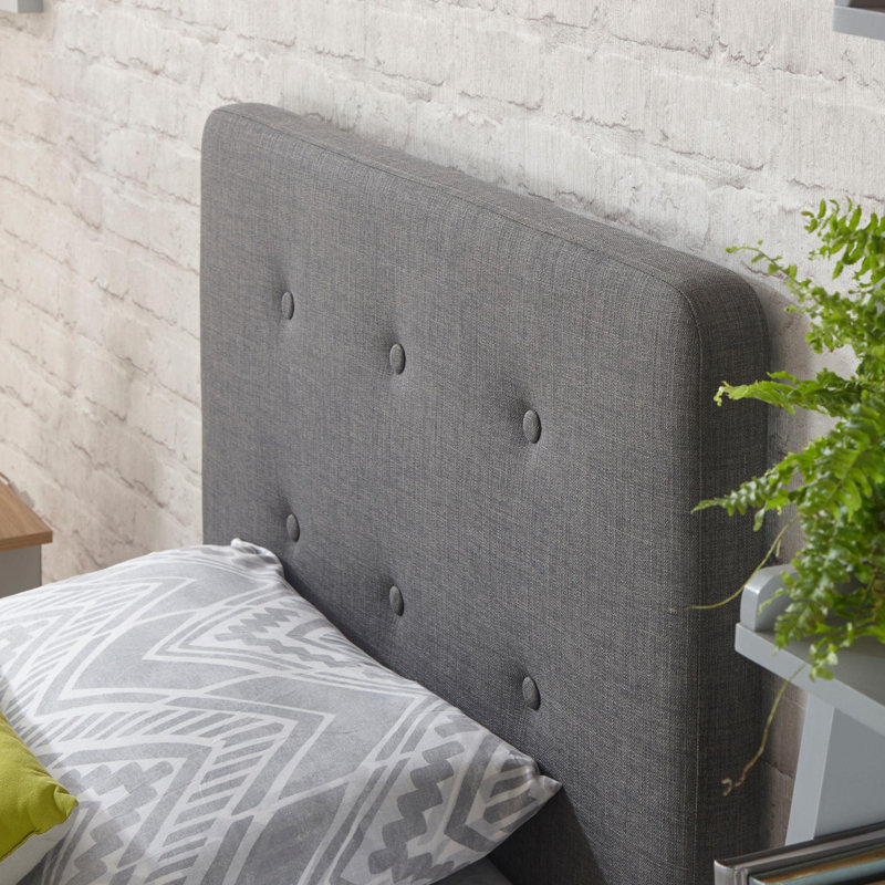 Elinor Upholstered Bed, Single (3'), Grey
