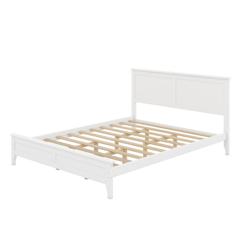 Modern Platform Bed, White