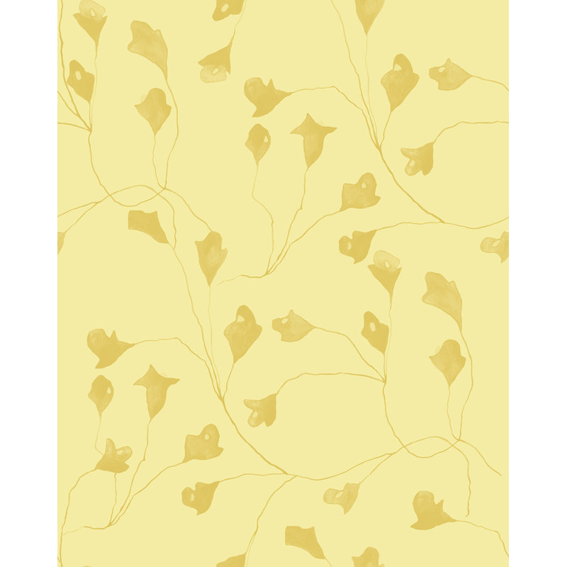 Susan Hable Floral Wallpaper Double Roll, Yellow