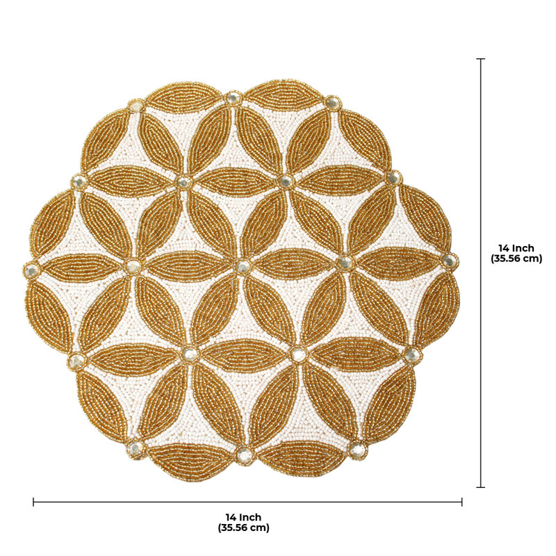 Polyester Embroidered Round Christmas Placemat