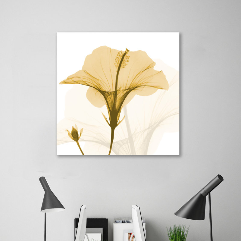Orange Hibiscus Wave - Wrapped Canvas Print, 91 cm H x 91 cm W